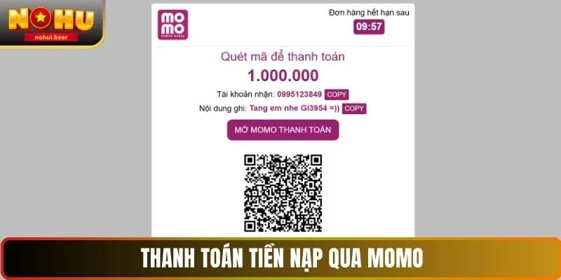 Thanh toán tiền nạp qua momo Thanh toán tiền nạp qua momo